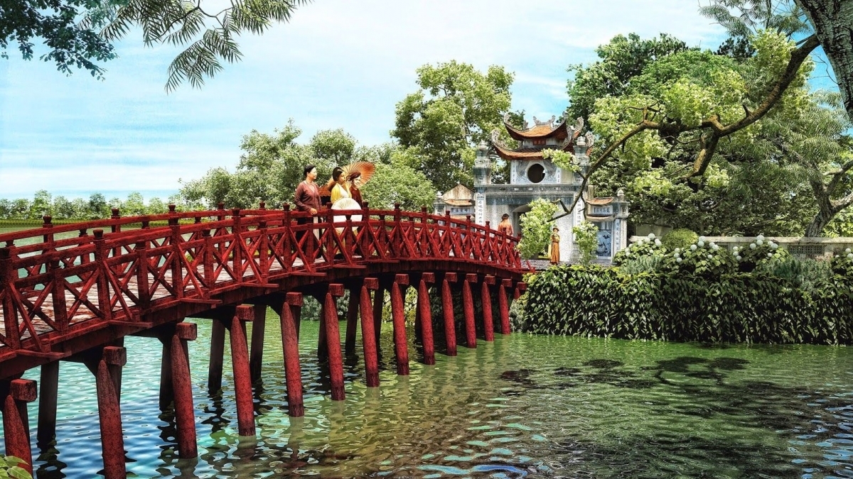 Đền Ngọc Sơn, nơi diễn ra tour đêm trải nghiệm "Đền Ngọc Sơn- Đêm huyền bí". Ảnh: BQLCC