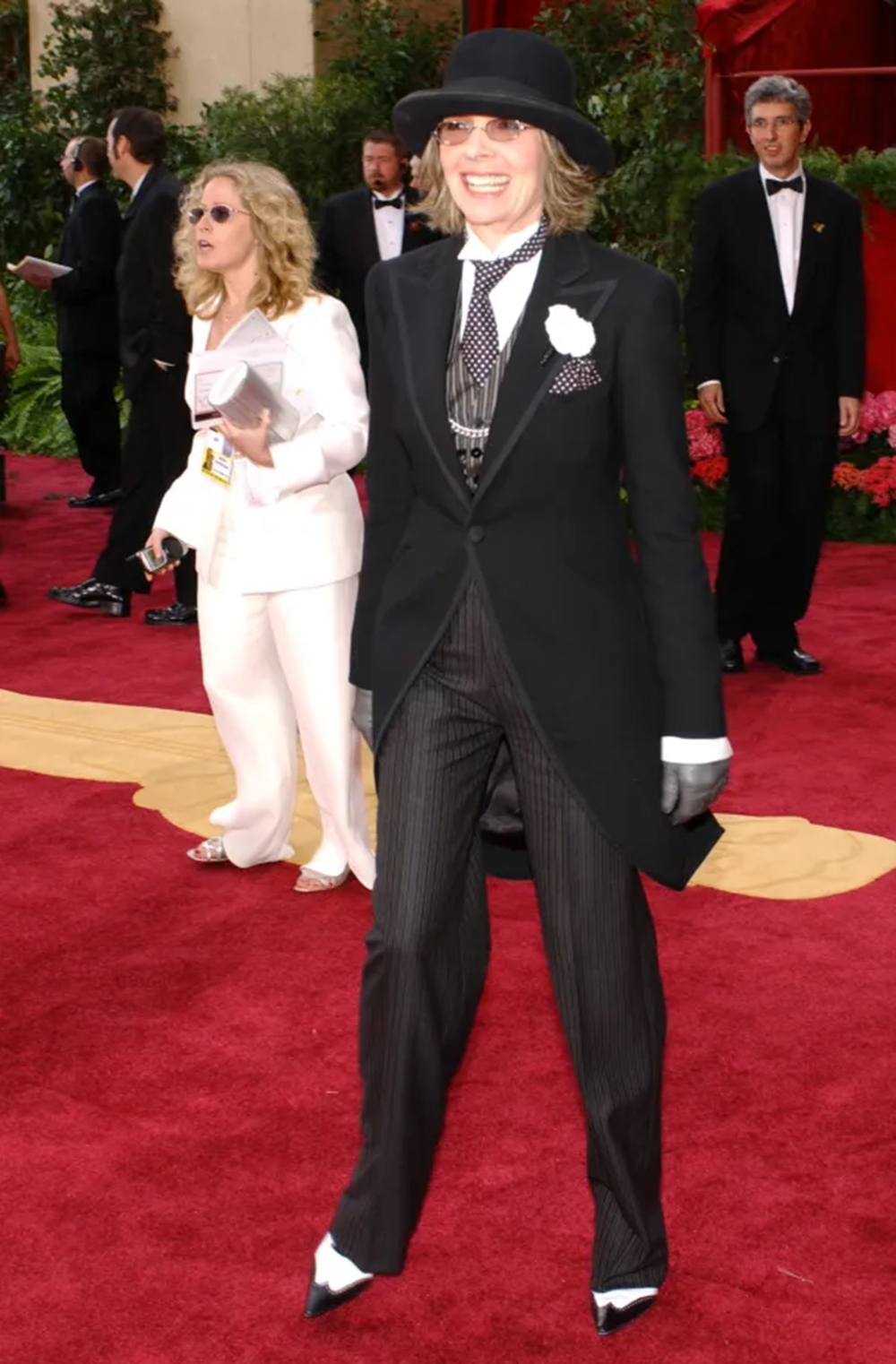 05: Diane Keaton tham dự Lễ trao giải Quả cầu vàng lần thứ 61 tại Khách sạn Beverly Hilton ngày 25/1/2004. (Ảnh: Carlo Allegri/Getty Images)