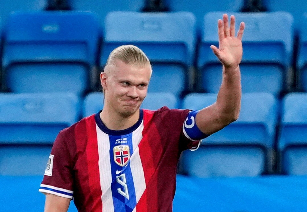 Haaland ghi 12 bàn ở vòng loại World Cup 2026 sau 6 trận. (Ảnh: Reuters). 