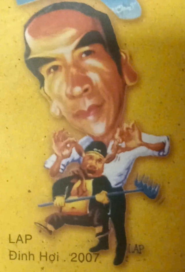 Họa sĩ LAP vẽ nhà văn Hoàng Phủ Ngọc Phan năm Đinh Hợi 2007