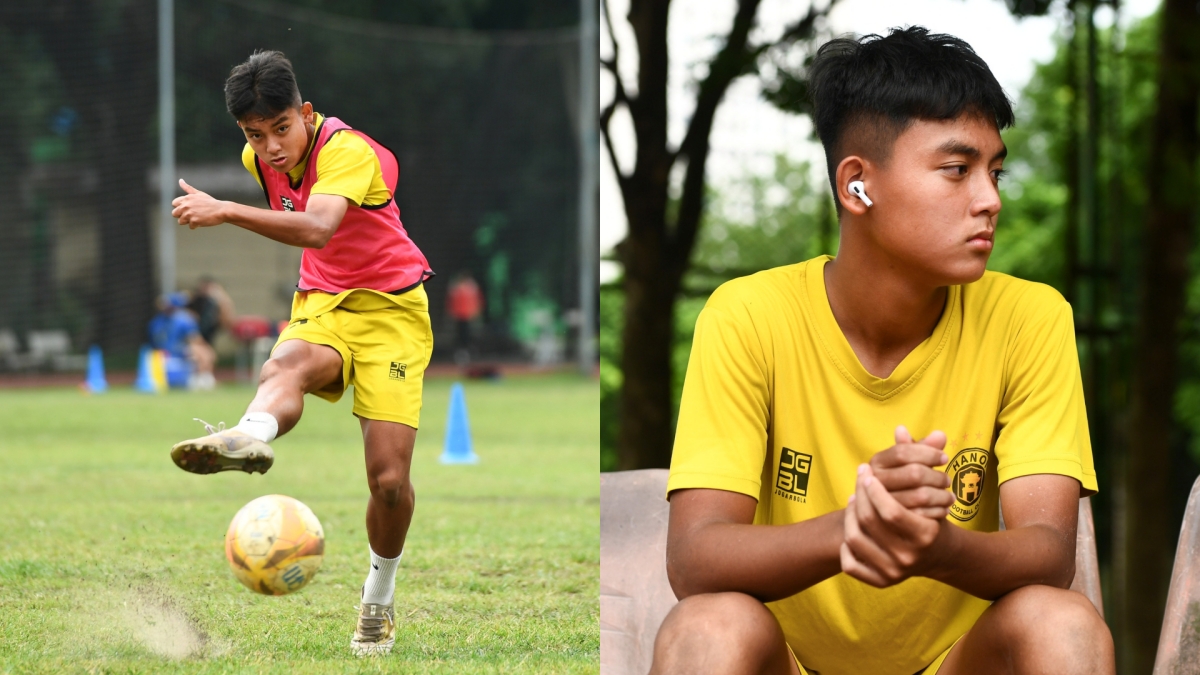 Cầu thủ Lý Trung Hiếu của U14 Hà Nội thần tượng trung vệ Ramos.