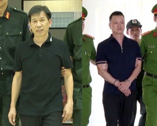 Từ trái qua: Nguyễn Văn Mai (tức Mạnh "gỗ) và Nguyễn Văn Vi (tức Vi "ngộ"). (Ảnh: Công an cung cấp)