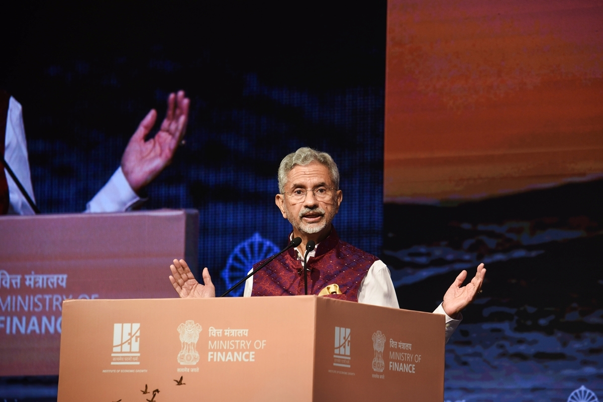 Bộ trưởng Ngoại giao Ấn Độ S. Jaishankar phát biểu tại Diễn đàn Kinh tế Kautilya lần thứ 4 tại New Delhi ngày 5/10 (Ảnh: ANI)