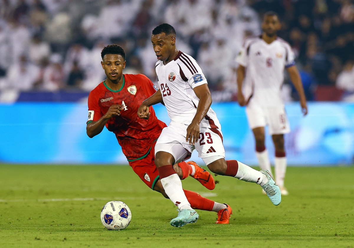 Trận đấu trước đó tại bảng A giữa Oman vs Qatar kết thúc với tỉ số hoà 0-0 (Ảnh: Reuters)