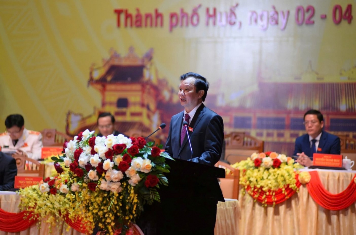 Ông Lê Trường Lưu, Bí thư Thành ủy Huế phát biểu khai mạc Đại hội