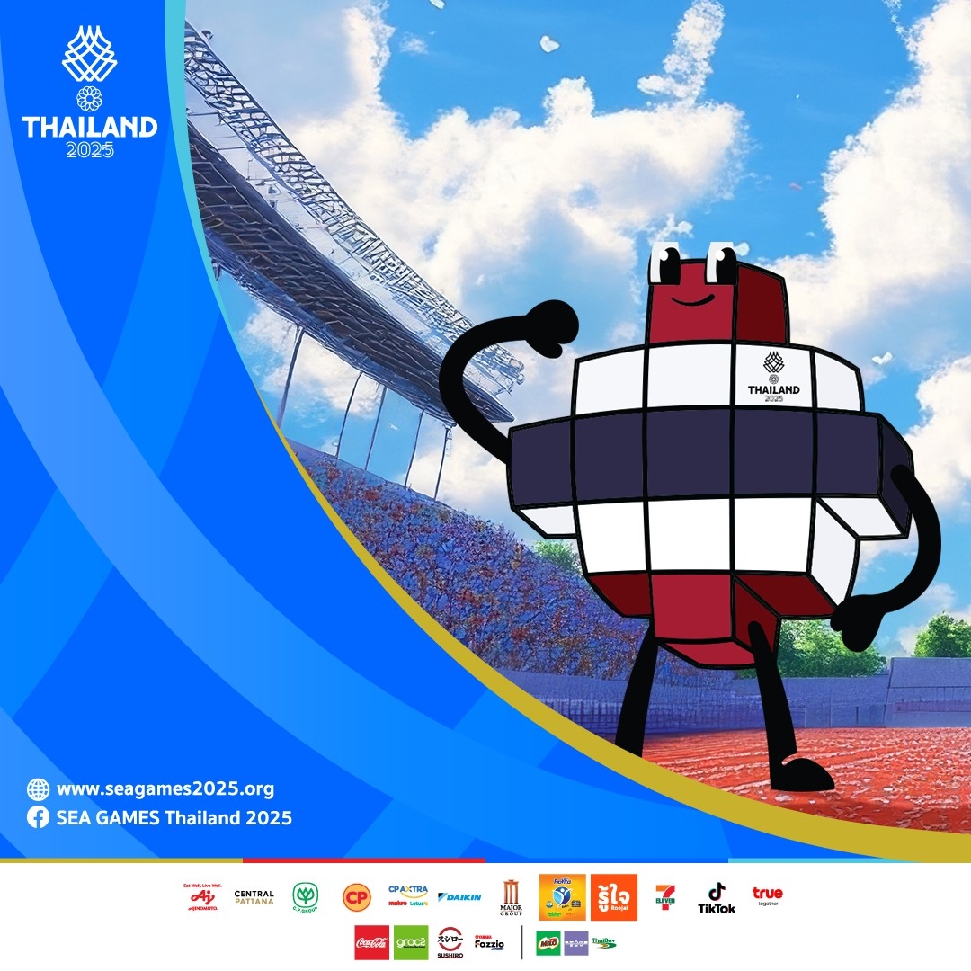 Phiên bản mới của linh vật chính thức mang tên “The Sans” dành cho cả SEA Games và ASEAN Para Games 2025 có thiết kế được phối theo màu quốc kỳ Thái Lan, mang hơi hướng hiện đại nhưng vẫn tôn vinh nét đặc trưng văn hóa dân tộc.