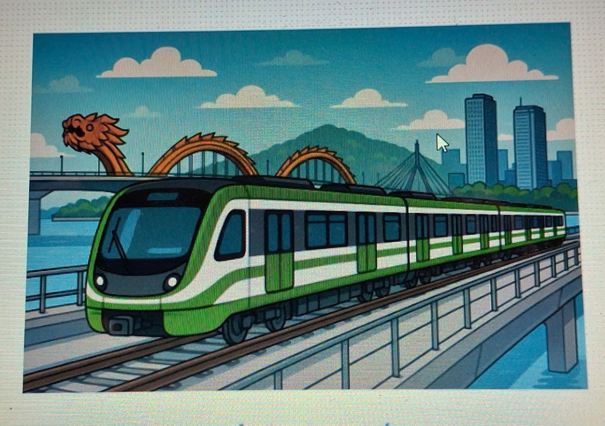 Phối cảnh 1 tuyến đường sắt đô thị Đà Nẵng