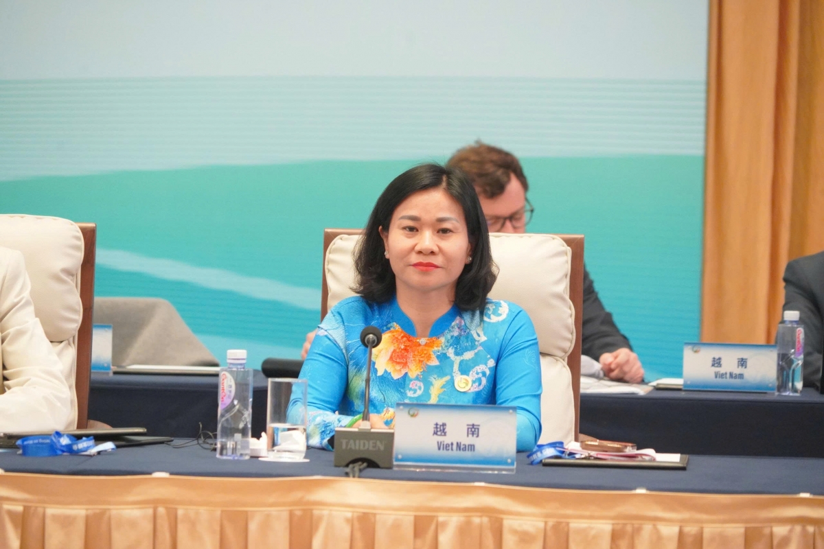 Bà Nguyễn Thị Tuyến, Uỷ viên Trung ương Đảng, Chủ tịch Hội Liên hiệp Phụ nữ Việt Nam đã dẫn đầu đoàn Việt Nam tham dự và phát biểu tại Hội nghị (Ảnh: Trung Kiên)