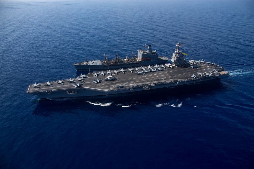 Tàu sân bay lớn nhất thế giới USS Gerald R. Ford của Mỹ. Ảnh: Reuters
