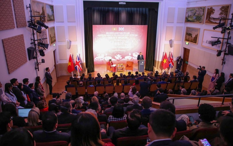 Tổng Bí thư Tô Lâm phát biểu tại Đại học Oxford (Ảnh: Báo Chính phủ)