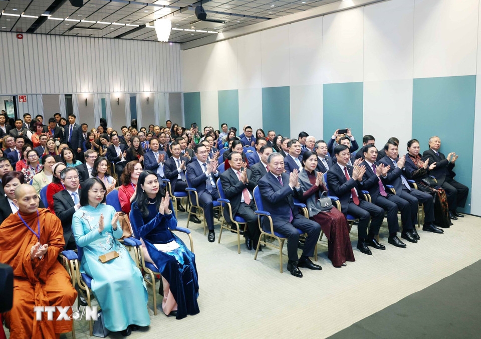 Sự kiện diễn ra trong khuôn khổ chuyến thăm chính thức Cộng hòa Phần Lan của Tổng Bí thư và Phu nhân từ ngày 20-22/10. (Ảnh: Thống Nhất/TTXVN)