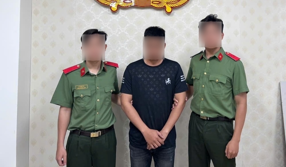 Nguyễn Nhật Trường tại cơ quan công an (Ảnh: Công an tỉnh Đồng Nai)