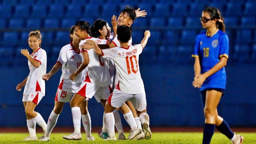 U17 nữ Việt Nam chịu áp lực lớn trước trận đấu với U17 nữ Hong Kong (Trung Quốc). (Ảnh: VFF)