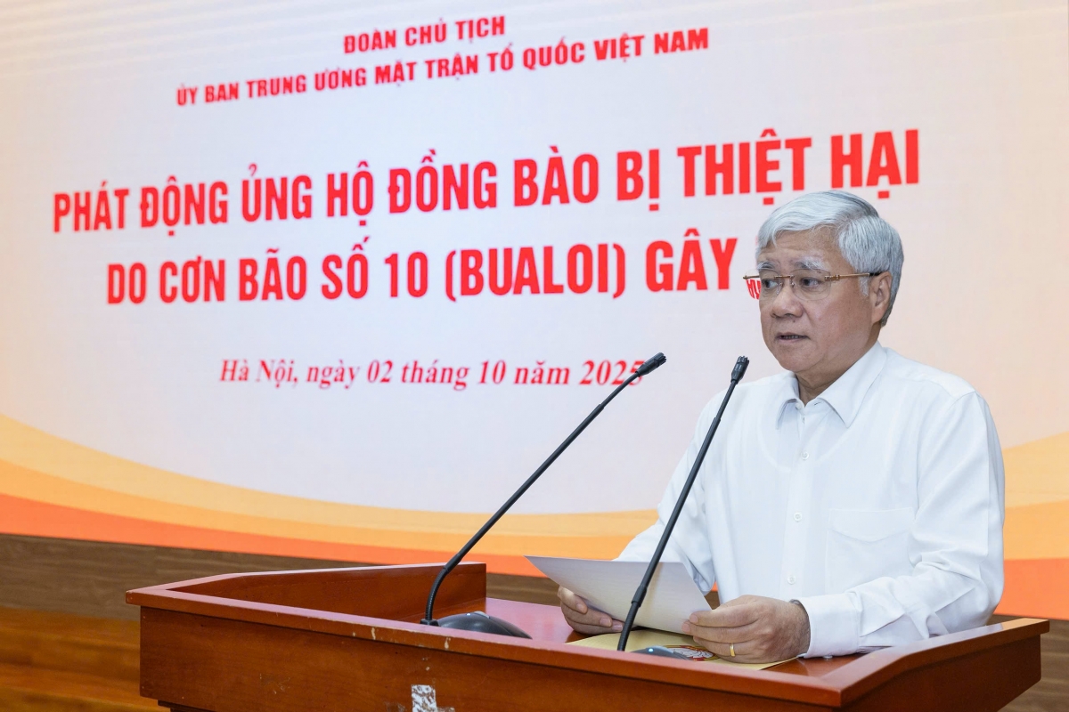 Chủ tịch Ủy ban Trung ương MTTQ Việt Nam Đỗ Văn Chiến phát biểu.