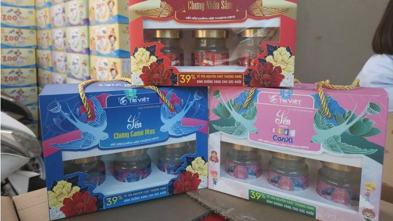 Sản phẩm yến chưng có dấu hiệu là hàng giả