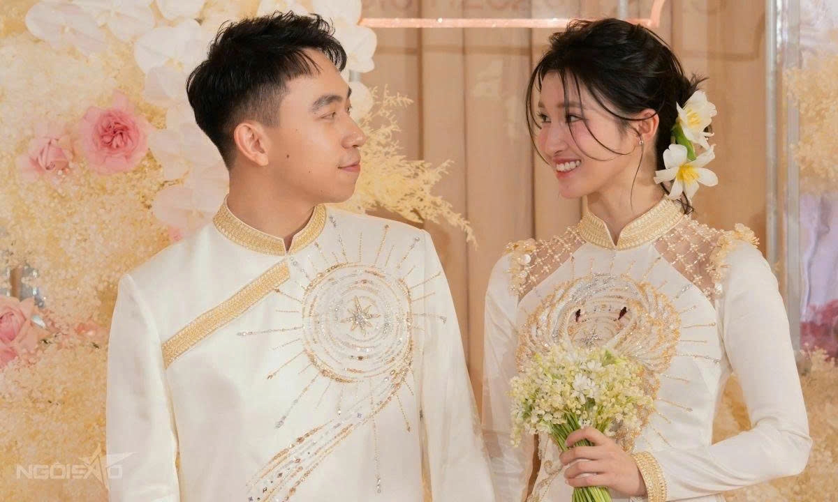 Đầu năm 2025, Á hậu Phương Nhi tổ chức lễ ăn hỏi với doanh nhân Phạm Nhật Minh Hoàng (Ảnh: Ngôi sao)