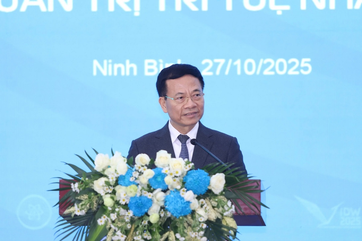 Bộ trưởng Bộ Khoa học và Công nghệ Nguyễn Mạnh Hùng phát biểu khai mạc 