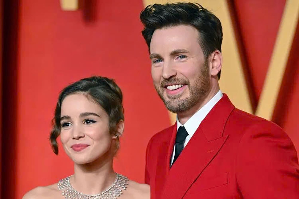Chris Evans và bà xã Alba Baptista (Ảnh: UPI)