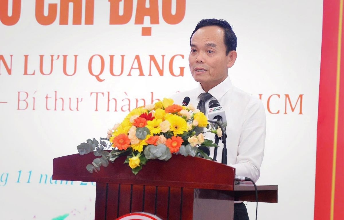 Bí thư Thành ủy TP.HCM Trần Lưu Quang phát biểu tại Ngày hội