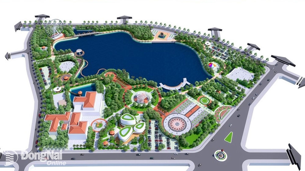Phối cảnh công viên Biên Hùng theo đồ án quy hoạch do đơn vị tư vấn đề xuất. (Ảnh: Đơn vị tư vấn)
