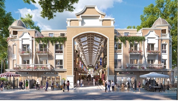 Shophouse hai mặt tiền kết hợp phố đi bộ có mái che - sản phẩm độc đáo chỉ có tại các dự án của Eurowindow Holding.