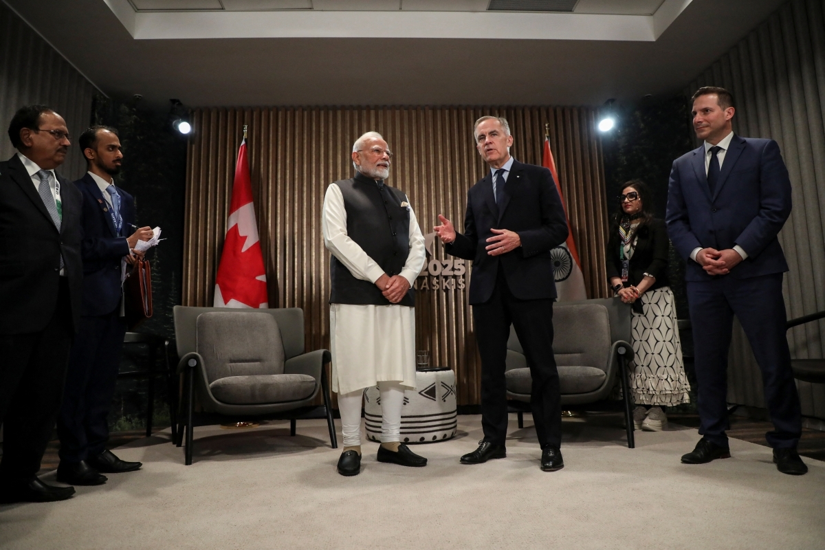 Thủ tướng Ấn Độ Narendra Modi và Thủ tướng Canada Mark Carney. Ảnh: Reuters.
