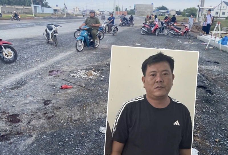 Đối tượng Trung và hiện trường vụ án.