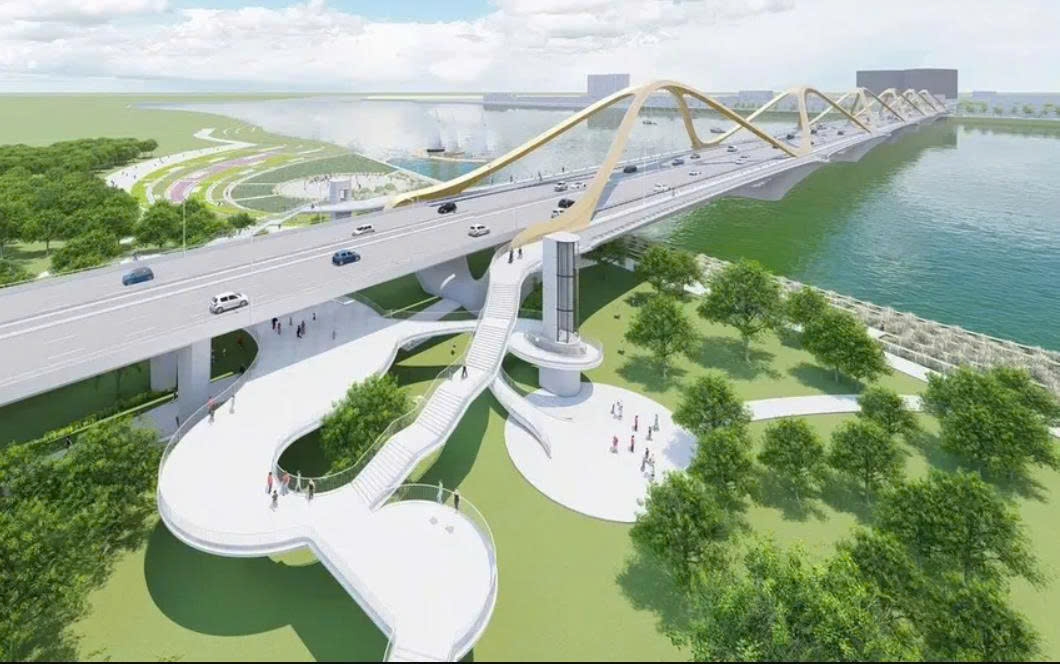 Cầu Trần Hưng Đạo nằm trong 18 công trình đường bộ vượt sông Hồng đã được khởi công vào ngày 9/10/2025