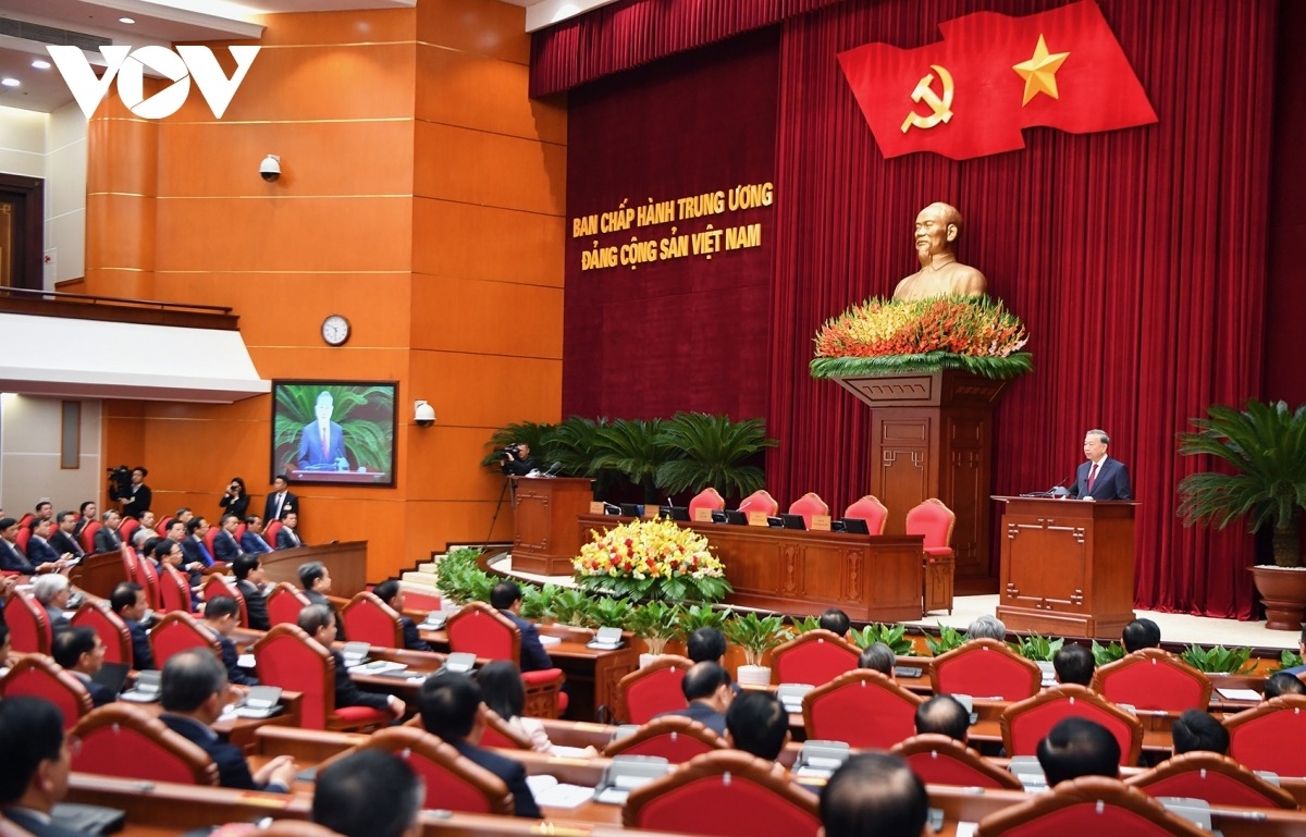 Tổng Bí thư phát biểu tại Hội nghị lần thứ 14 Ban Chấp hành Trung ương Đảng khoá XIII.
(Ảnh: Ngọc Thành)