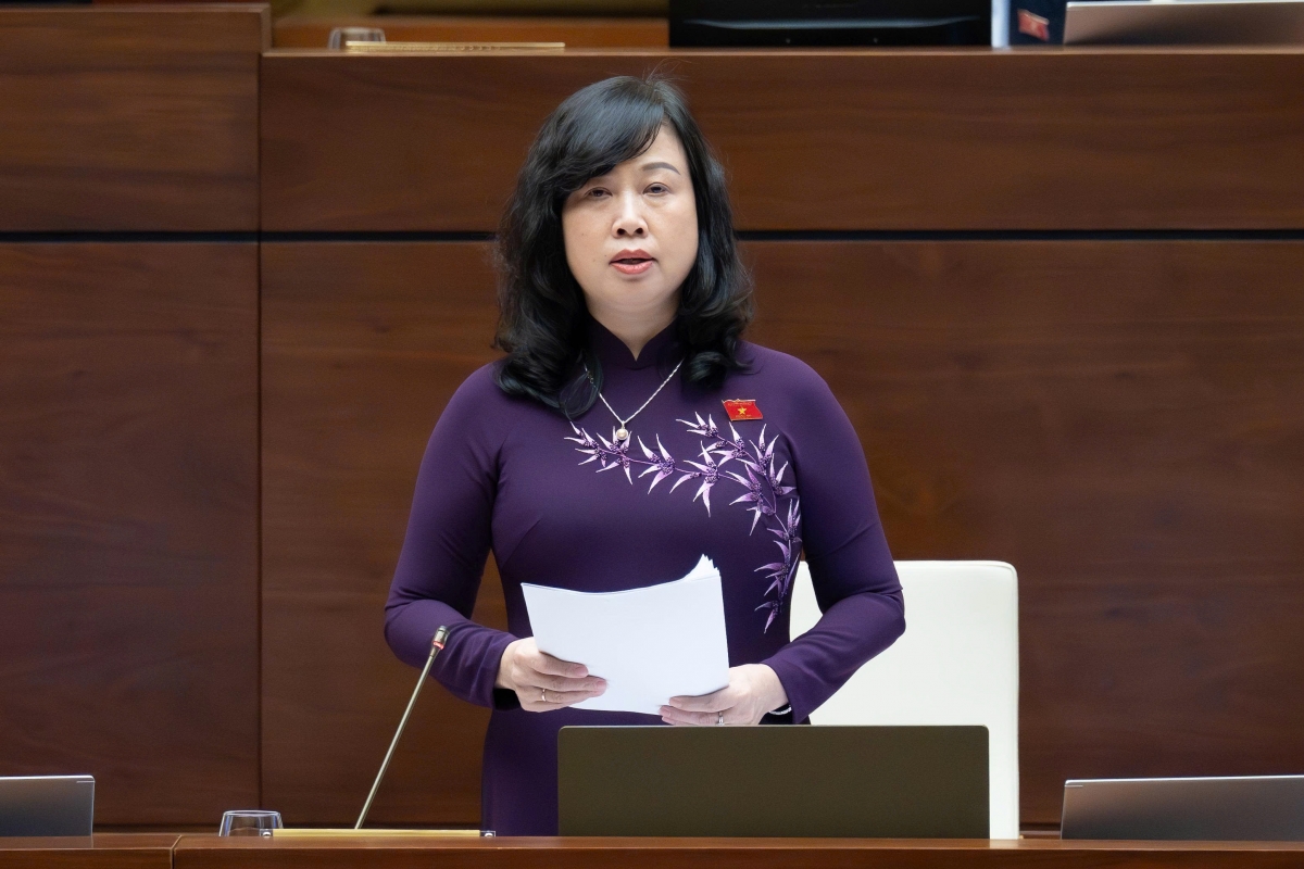 Bộ trưởng Bộ Y tế Đào Hồng Lan (Ảnh: Quốc hội)