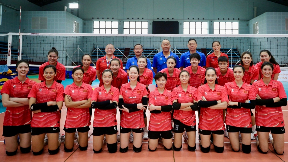 Mục tiêu của đội tuyển bóng chuyền nữ Việt Nam là phấn đấu vào chung kết tranh HCV(Ảnh: VTV Bình Điền Long An).