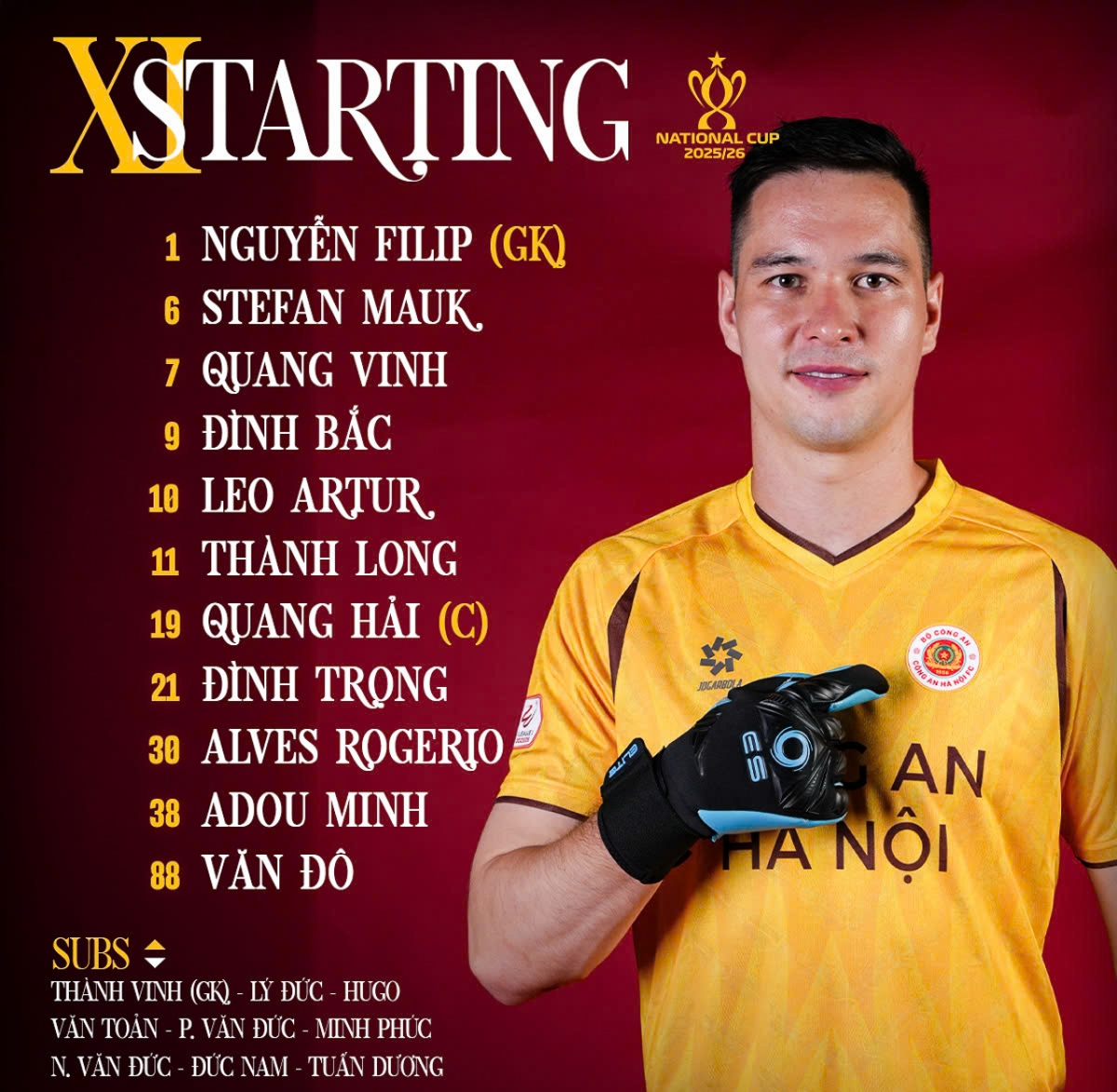 Đội hình xuất phát CAHN.