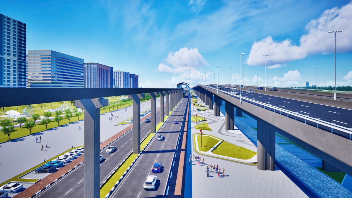 Ảnh phối cảnh Trục đại lộ cảnh quan sông Hồng.