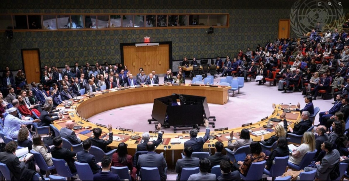Hội đồng Bảo an thông qua nghị quyết về hòa bình Gaza do Mỹ soạn thảo ngày 17/11. Ảnh: UN PHOTO