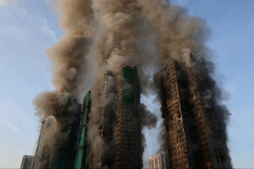 Vụ cháy ở Hong Kong. Ảnh: Reuters