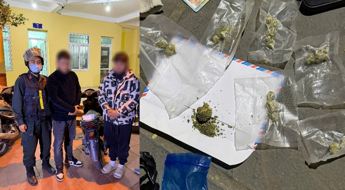 Các đối tượng bị phát hiện bắt giữ cùng tang vật