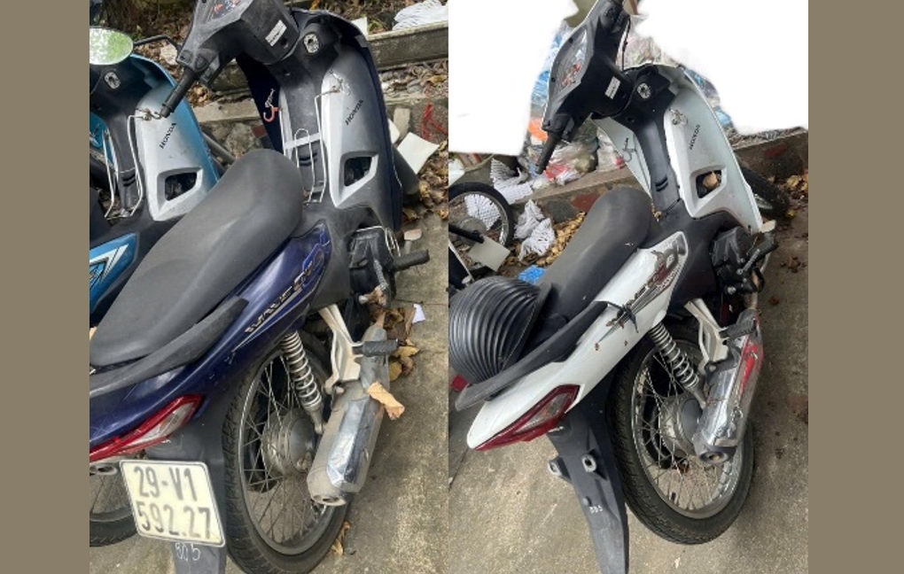 2 chiếc xe tang vật do cơ quan Công an thu giữ