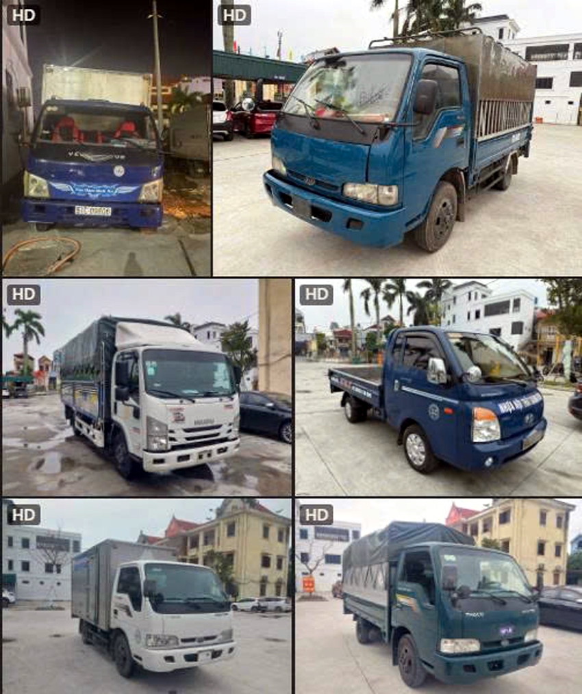 Lực lượng chức năng đã thu giữ và quản lý 6 xe ô tô được Mỵ thuê rồi mang đi cầm cố - Ảnh: CA Hải Phòng