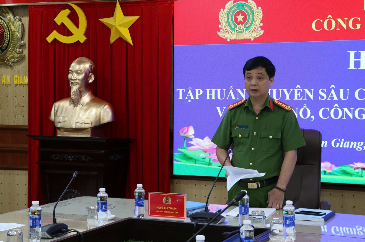Đại tá Bùi Tấn Ân, Phó Giám đốc Công an tỉnh An Giang. (Ảnh: Tiến Dũng)