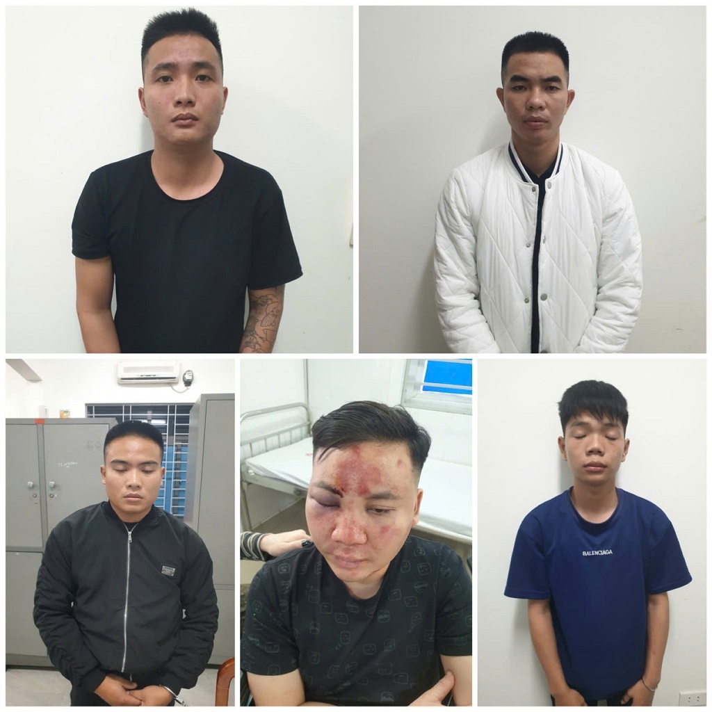 Các đối tượng bị tạm giữ về hành vi gây rối trật tự công cộng