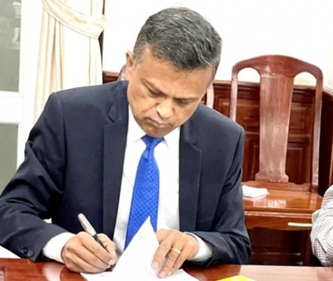 Ông Ranjit Thambyrajah, Giám đốc Công ty Berhero. (Ảnh: Công an cung cấp)