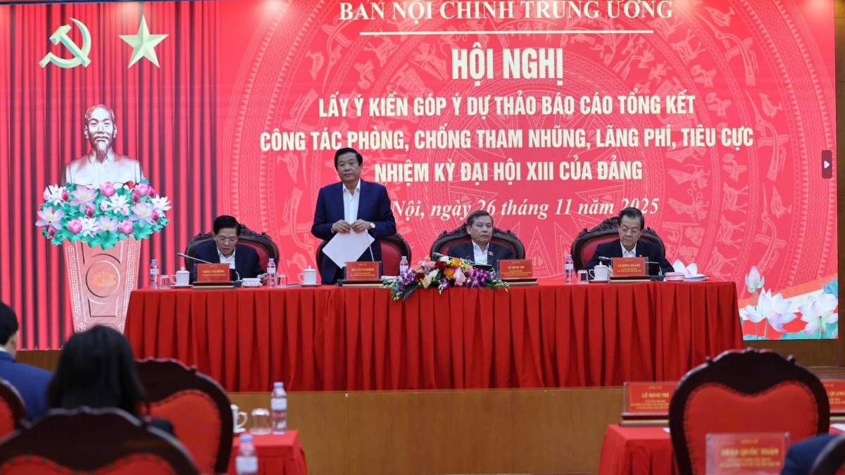 Hội nghị lấy ý kiến góp ý đối với dự thảo Báo cáo tổng kết công tác phòng, chống tham nhũng, lãng phí, tiêu cực nhiệm kỳ Đại hội XIII của Đảng.