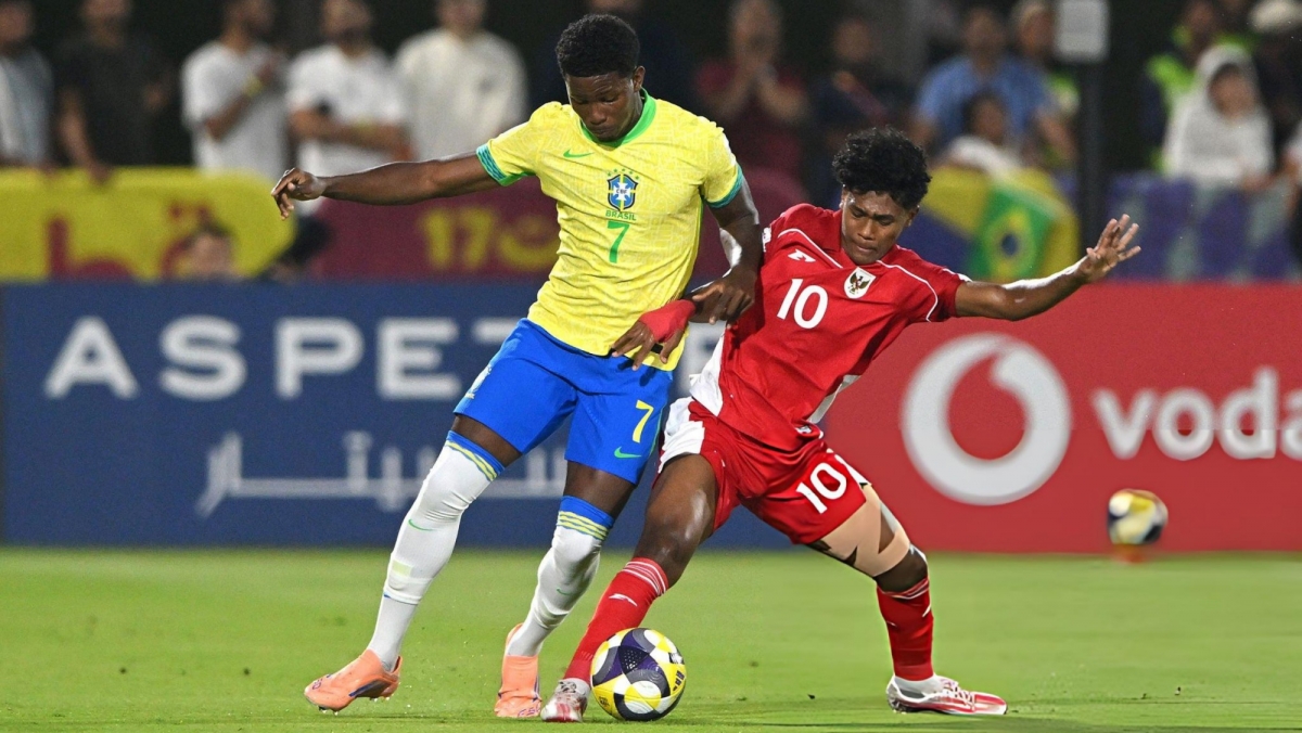 U17 Indonesia thua đậm 0-4 trước U17 Brazil ở lượt trận 2 bảng H VCK U17 World Cup 2025. (Ảnh: Getty)