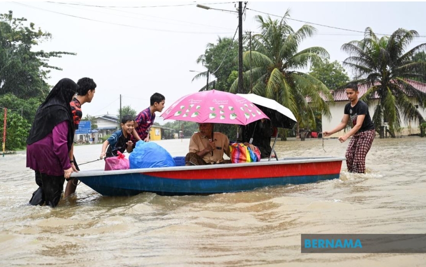 Tình trạng lũ lụt nghiêm trọng tại bang Terengganu, Malaysia. Ảnh: Bernama