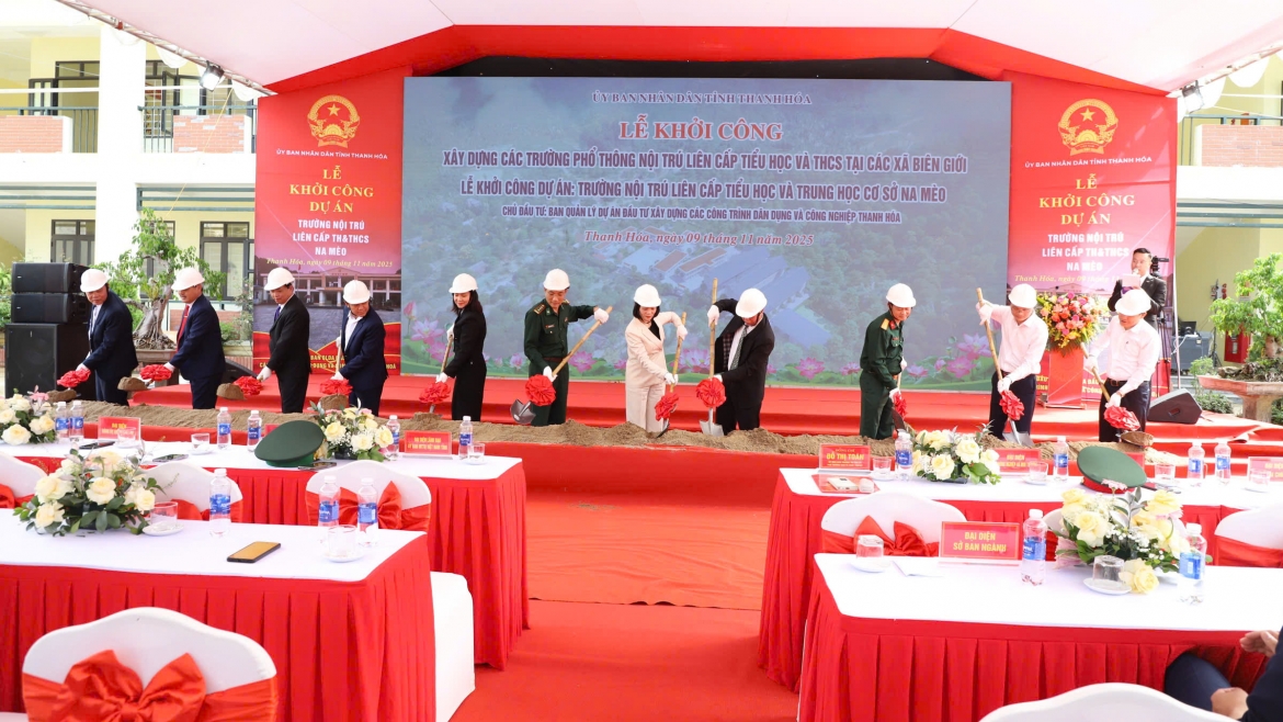 Lễ khởi công dự án xây dựng Trường liên cấp Tiểu học và Trung học cơ sở Na Mèo.