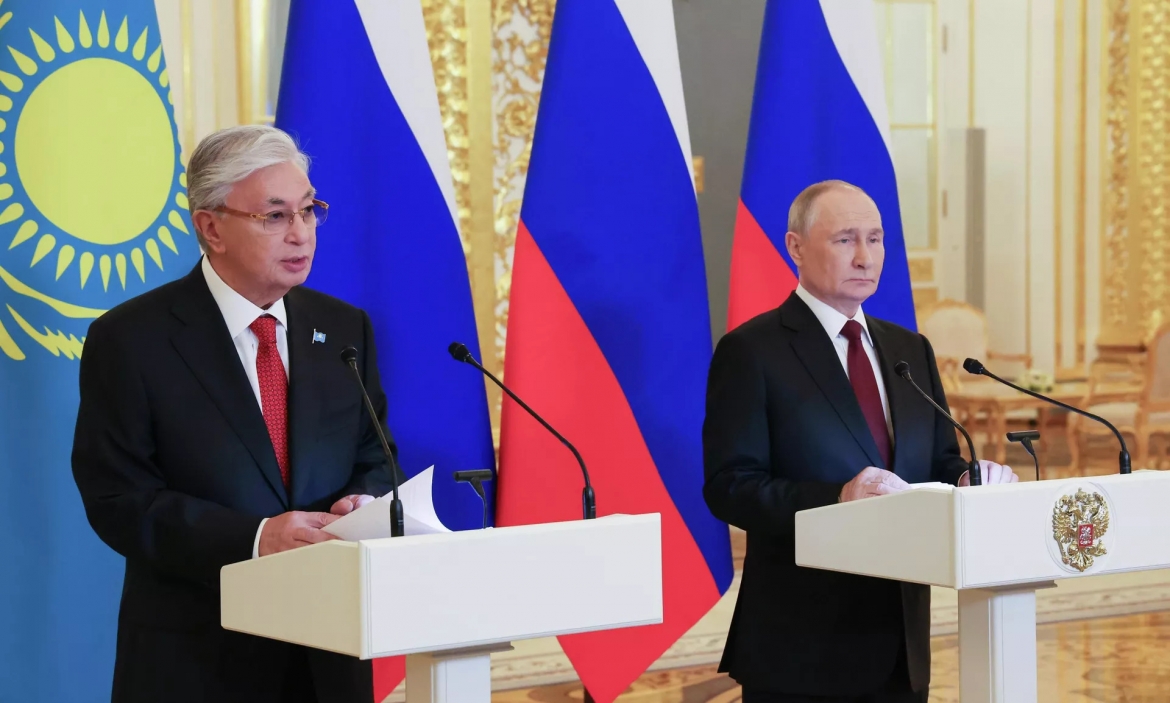 Tổng thống Kazakhstan Kassym-Jomart Tokayev và Tổng thống Nga Vladimir Putin. (Ảnh: Ria Novosti)