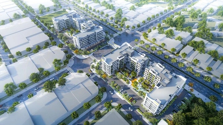 Phối cảnh hai tòa nhà ở xã hội CT-05 và CT-06, thuộc Khu đô thị mới Thanh Lâm - Đại Thịnh 2 sắp mở bán có giá gần 15 triệu đồng/m2.