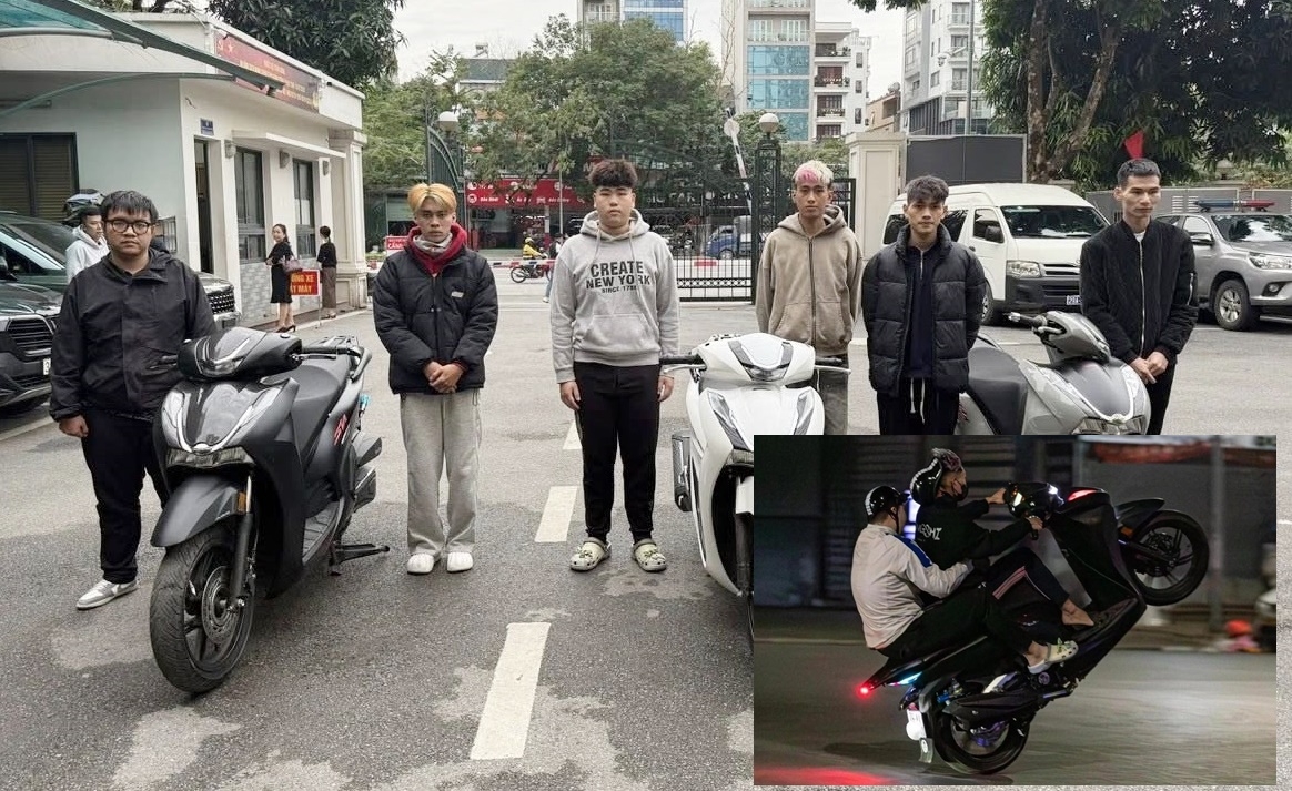 Các đối tượng "quái xế" tại cơ quan công an