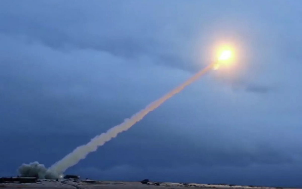 Nga phóng thử tên lửa hành trình Burevestnik. Ảnh: RIA.