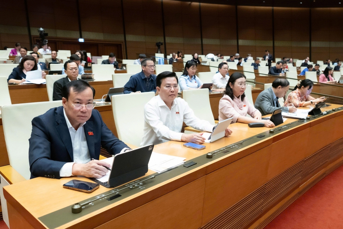 Sáng 24/11, Quốc hội thảo luận ở hội trường về dự án Luật sửa đổi, bổ sung một số điều của Luật Sở hữu trí tuệ (Ảnh: Quốc hội)